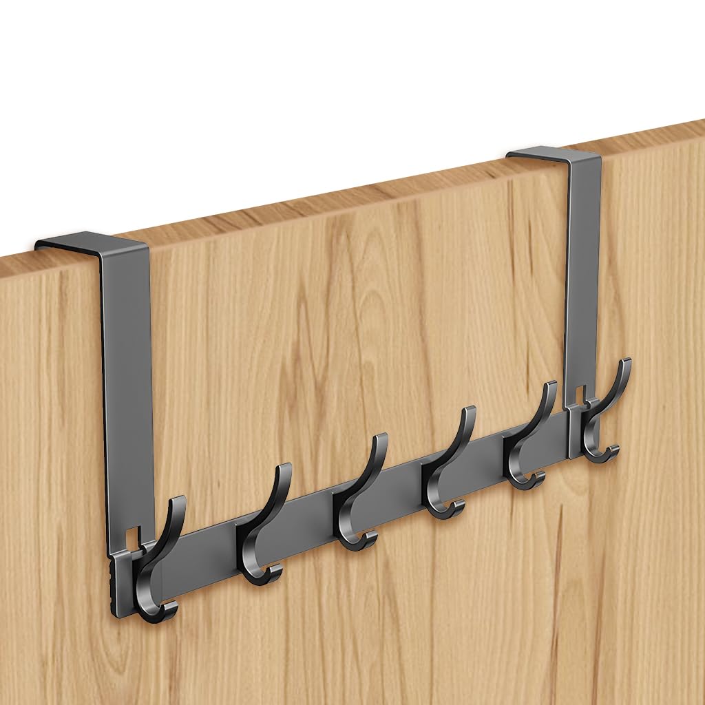 HASTHIP Over The Door Hook Multi Hook Door Back Hanger Towel Hanger Aluminum Alloy Modern Clothes Hanger Hat Hanger Towel Hanger Over The Door Hook for Room, Bathroom, 42x18cm HASTHIP Over The Door Hook Multi Hook Door Back Hanger Towel Hanger Aluminum Alloy Modern Clothes Hanger Hat Hanger Towel Hanger Over The Door Hook for Room, Bathroom, 42x18cm